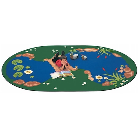 Carpets For Kids Carpets For Kids 3045 The Pond 4.42 ft. x 5.83 ft. Oval Carpet 3045